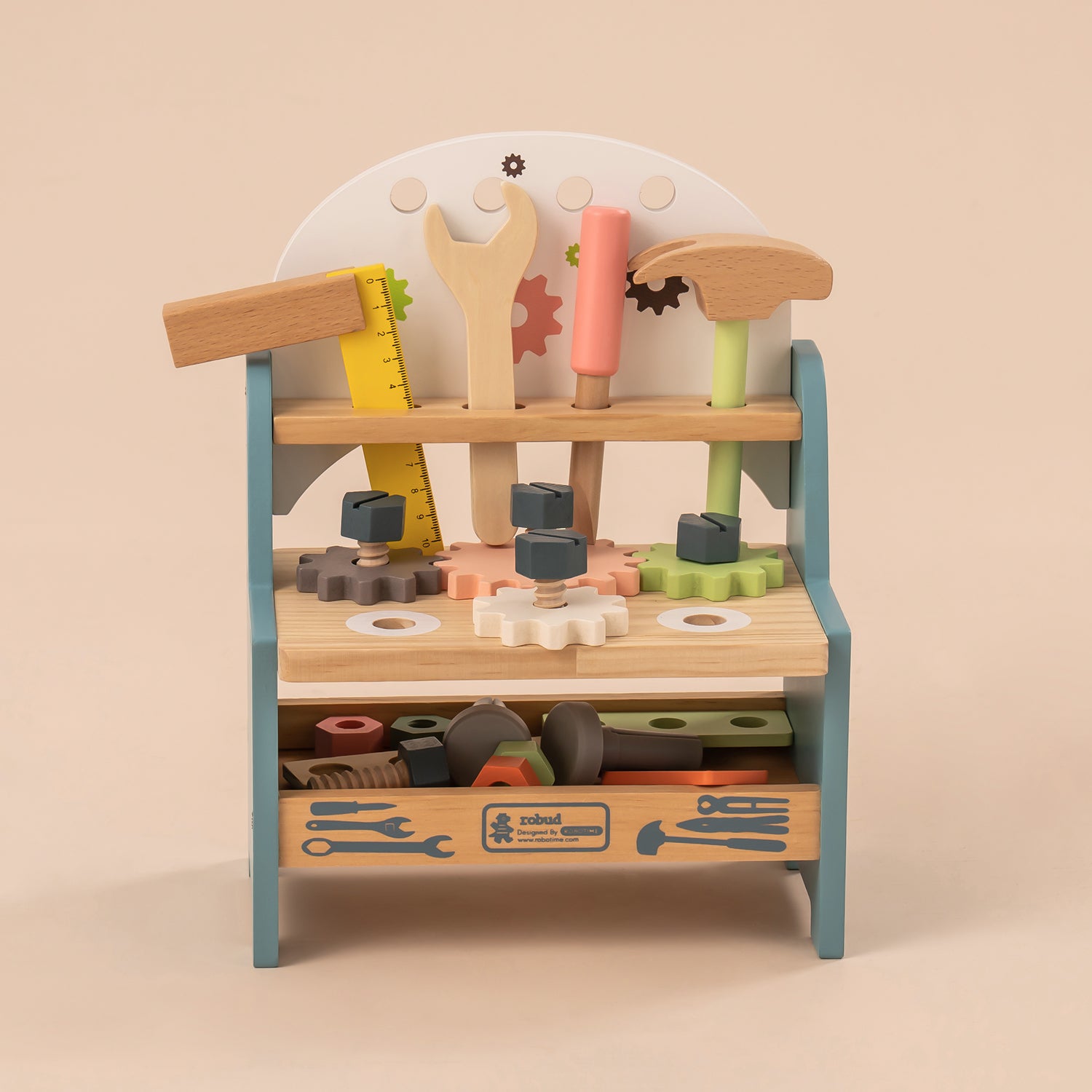 ROBUD Mini Wooden Play Tool Workbench Set WG201