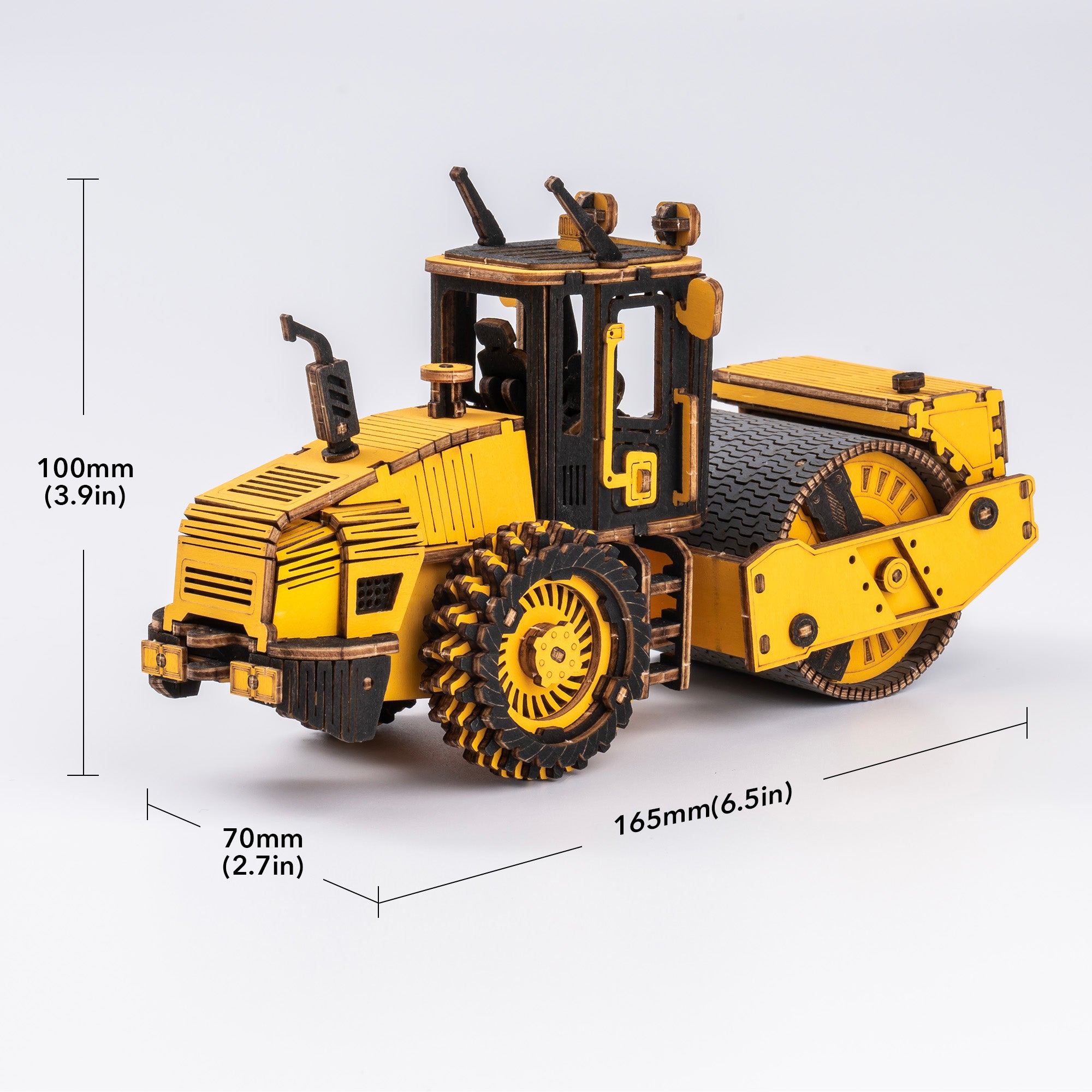 Puzzle 3D en bois ROKR - Véhicule d'ingénierie à rouleaux compresseurs TG701K