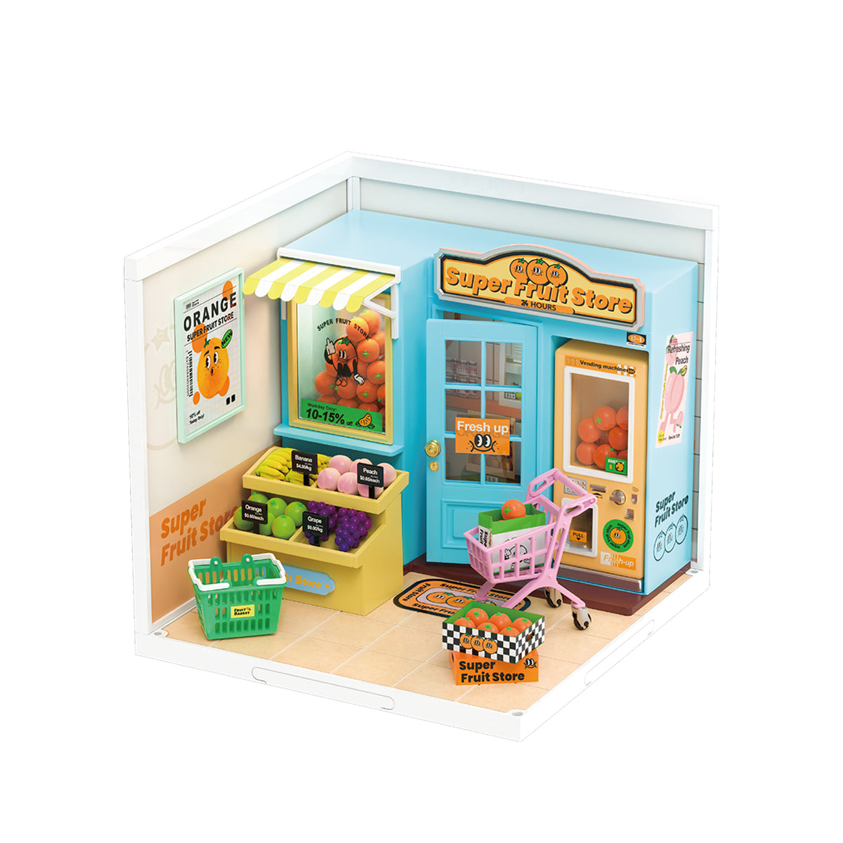 Rolife Super Creator Super Fruit Store Kit de maison miniature en plastique à monter soi-même DW003 