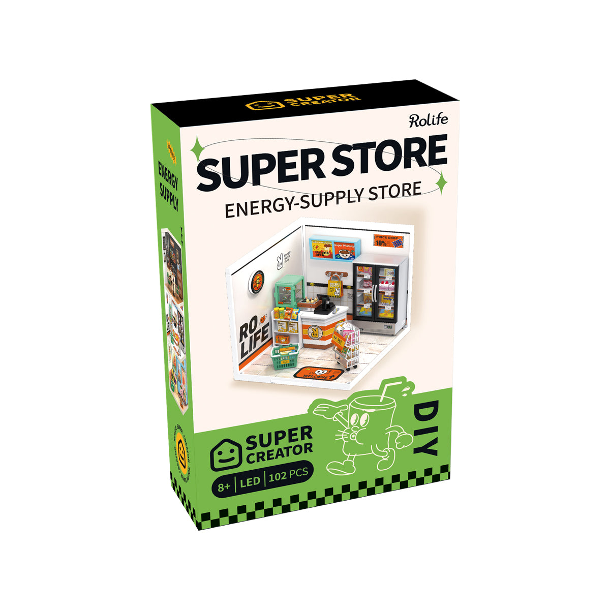 Kit de maison miniature en plastique à monter soi-même Rolife Super Creator Energy Supply Store DW002 