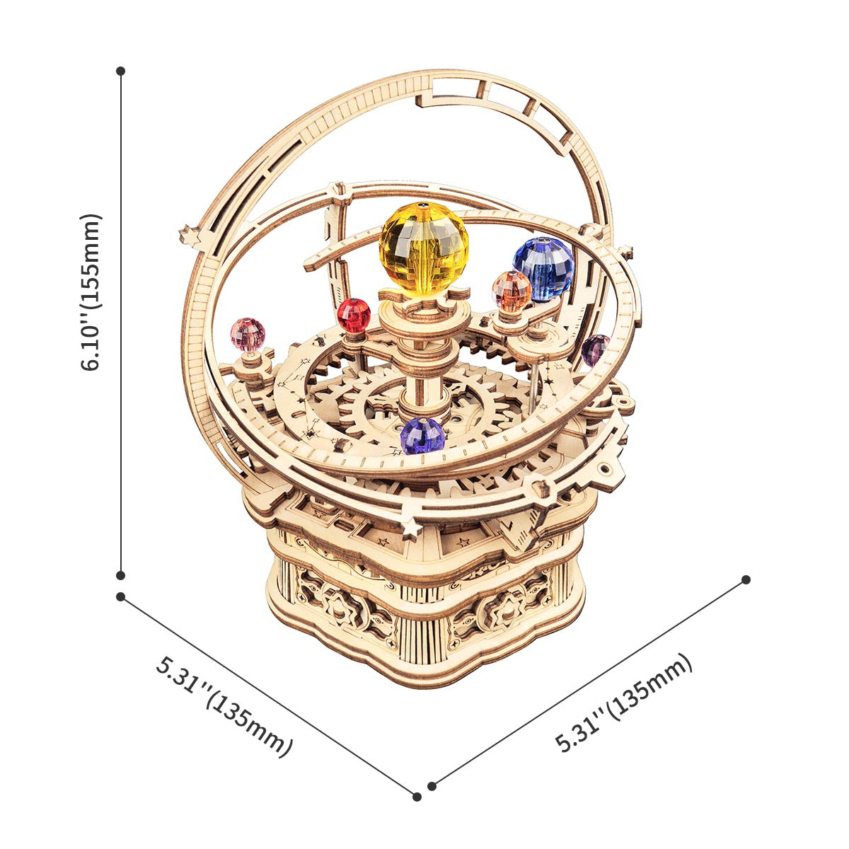 Boîte à musique mécanique ROKR Starry Night Orrery AMK51 