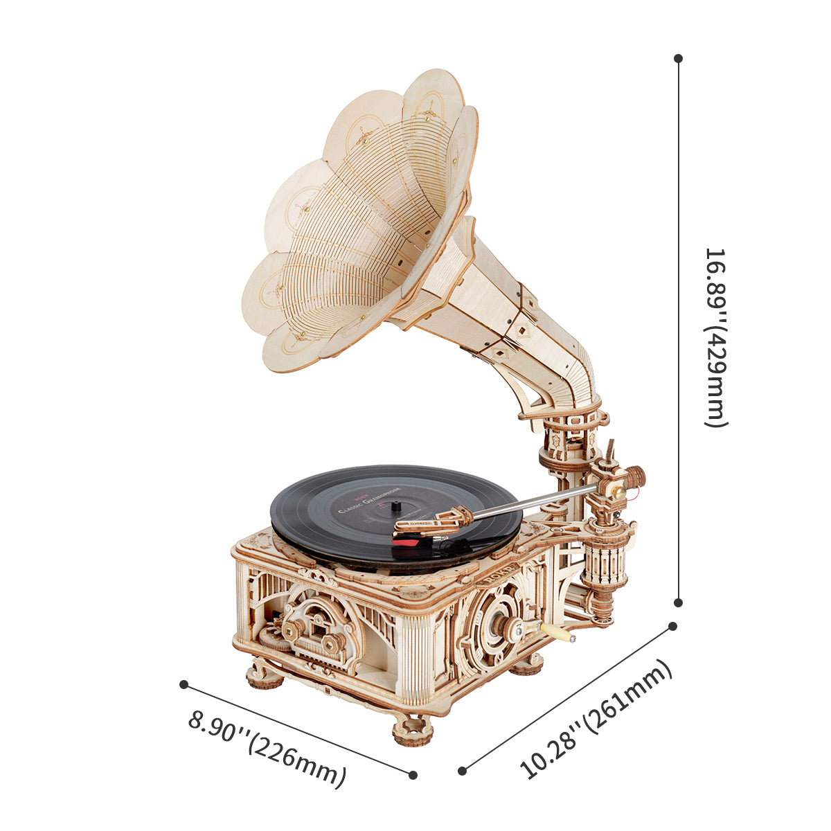 ROKR Classic Gramophone 3D Wooden Puzzle LKB01D (Electric Version)