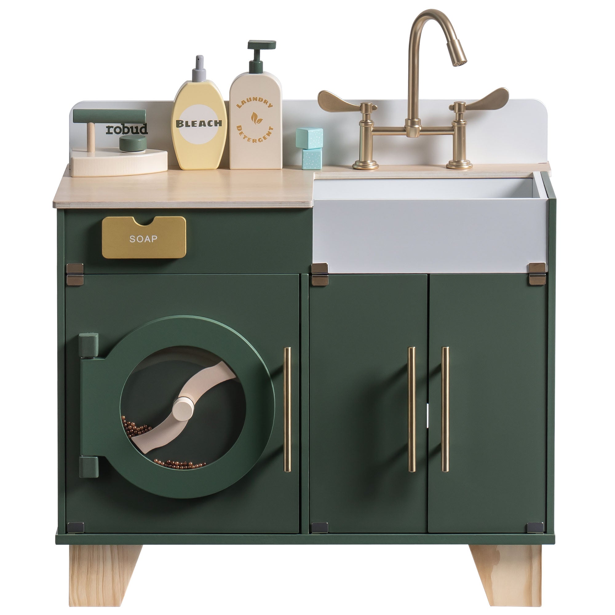 [Only Ship To U.S.] Robuuste vintage houten multifunctionele wasmachine