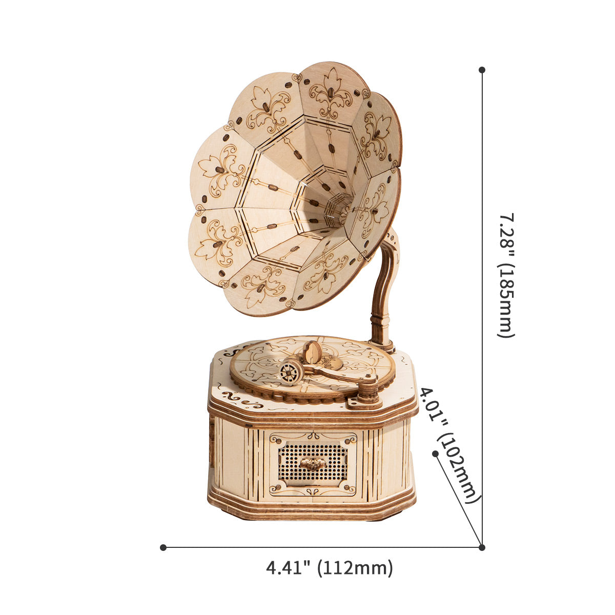 Puzzle 3D en bois modèle Gramophone Rolife TG408 