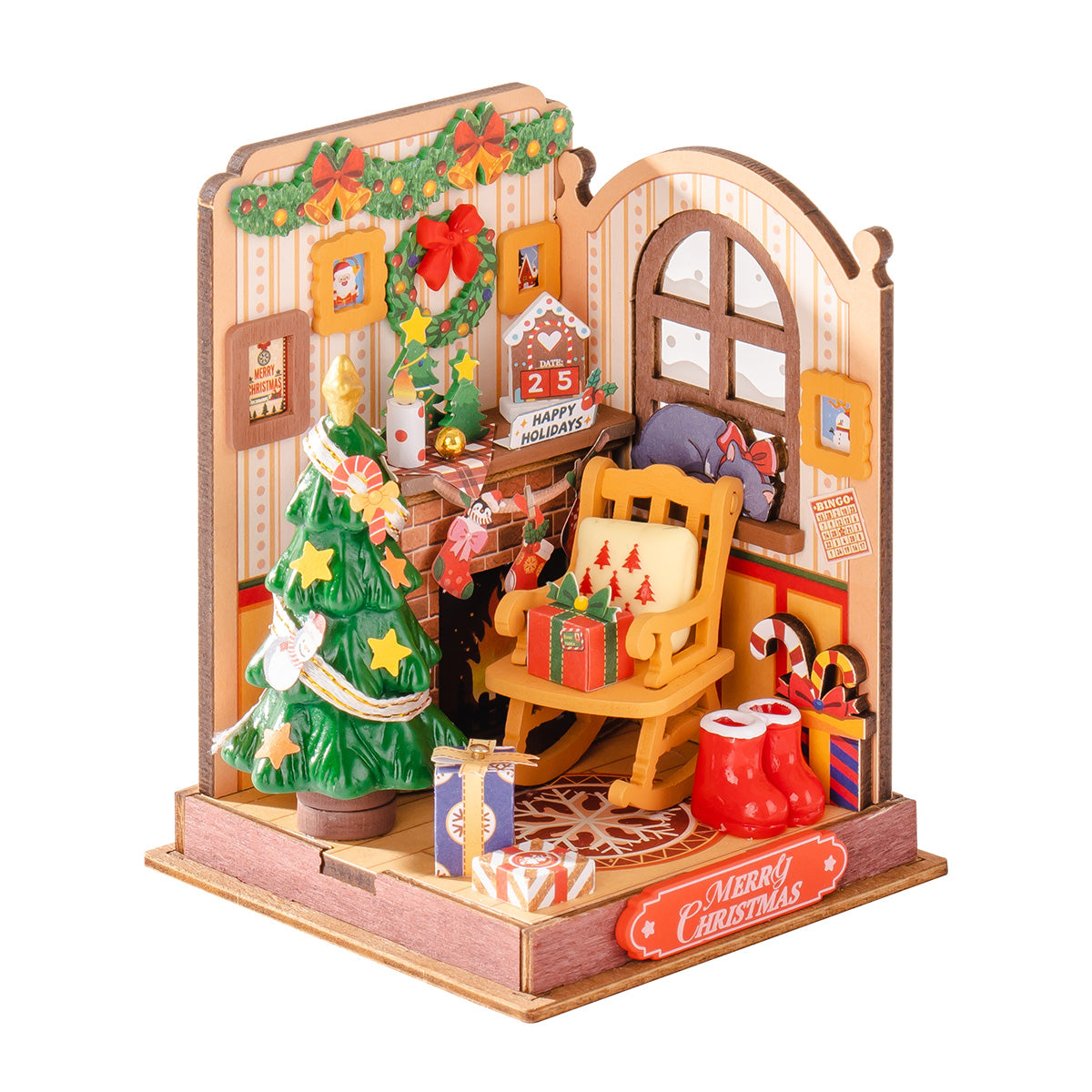 Rolife Weihnachtskamin DIY Miniaturhaus DS041 