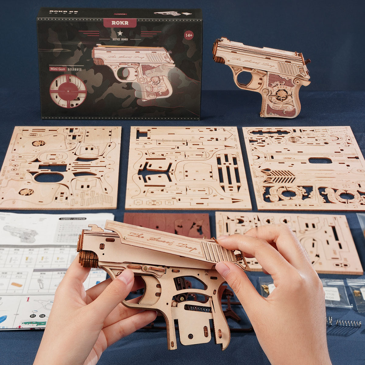 ROKR Mini Gun Speelgoed Houten 3D Puzzel LQ502