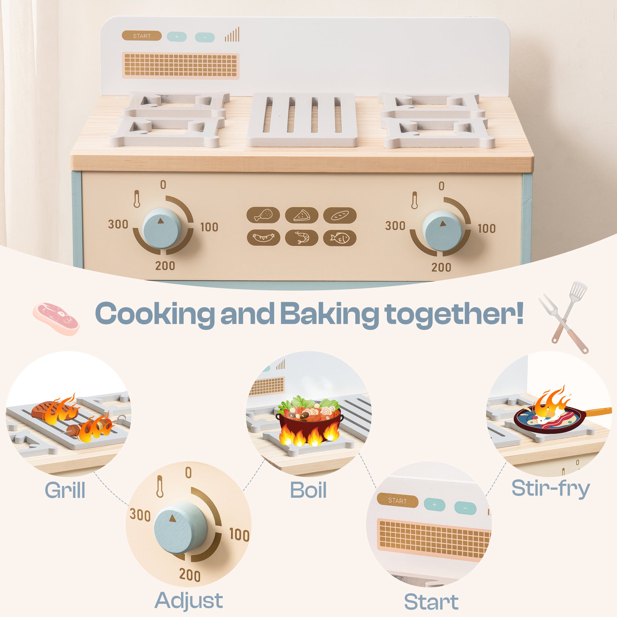 Robud Realistic Wooden Play Oven