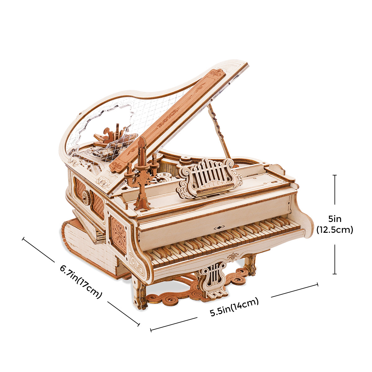 ROKR Magisches Klavier, mechanische Spieluhr, 3D-Holzpuzzle, AMK81 