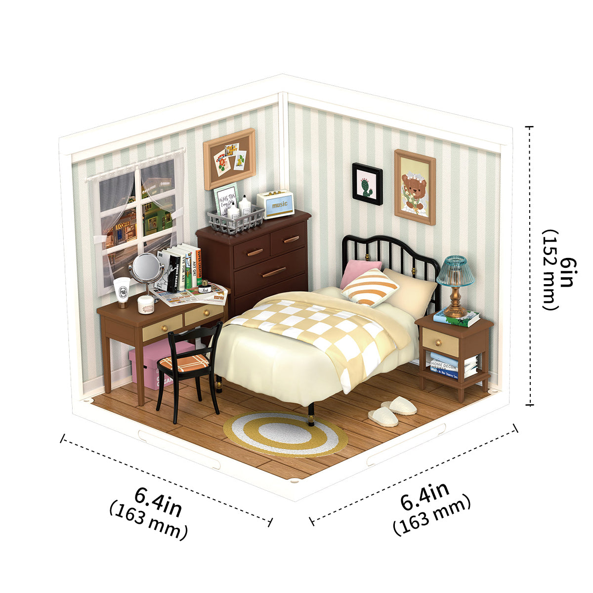 Rolife Sweet Dream Bedroom DIY Plastic Miniature House DW009