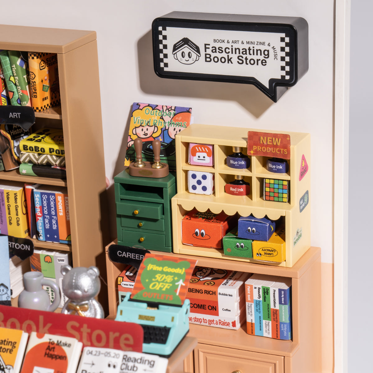 Rolife Super Creator Fascinante Librairie Kit de Maison Miniature en Plastique à Faire Soi-Même DW004 