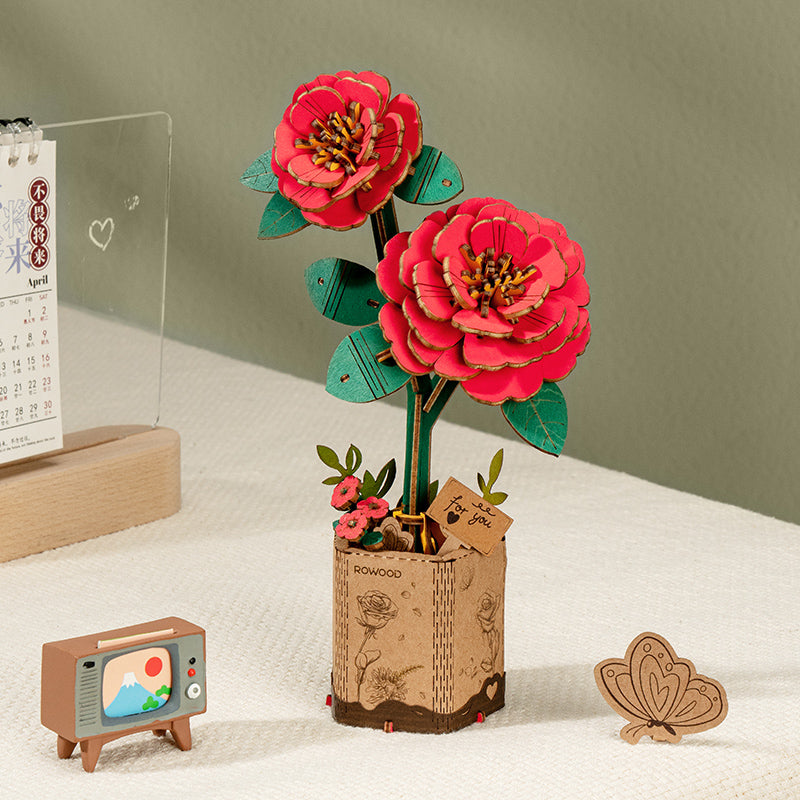 Puzzle 3D en bois avec bouquet de fleurs en bois à faire soi-même de Rowood 