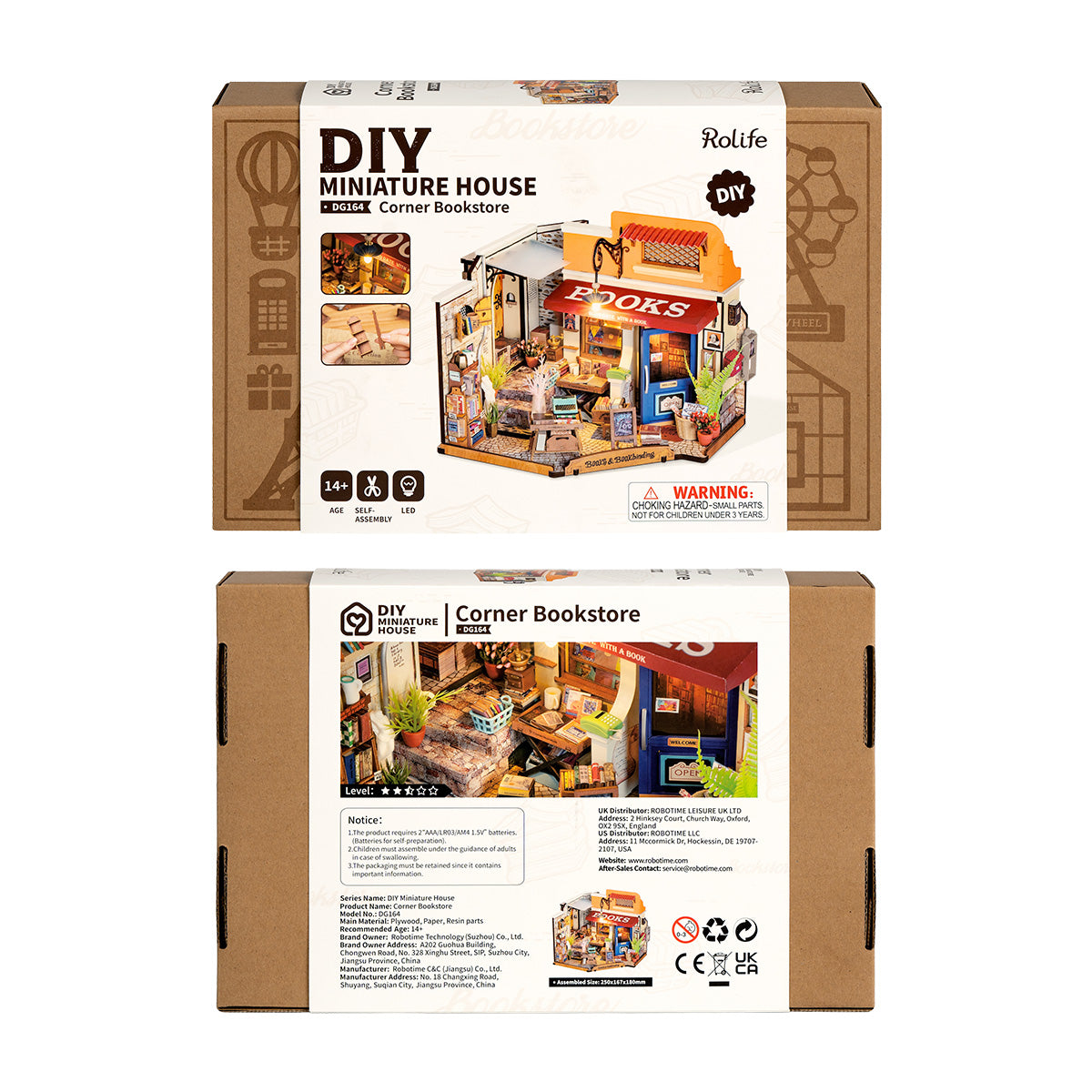 Rolife Corner Boekwinkel DIY Miniatuurhuiskit DG164