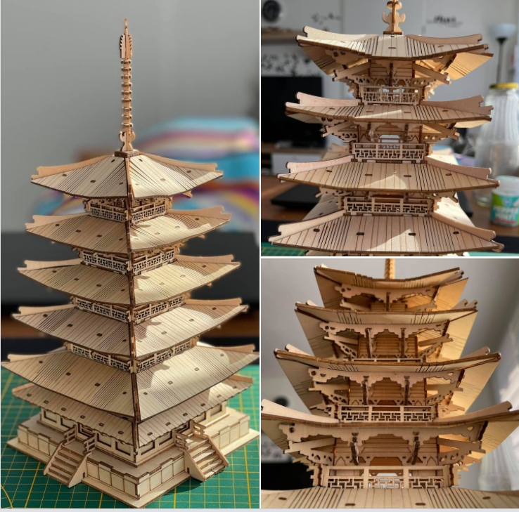 [Only Ship To U.S.] Rolife DIY Pagode met vijf verdiepingen, 3D houten puzzel TGN02