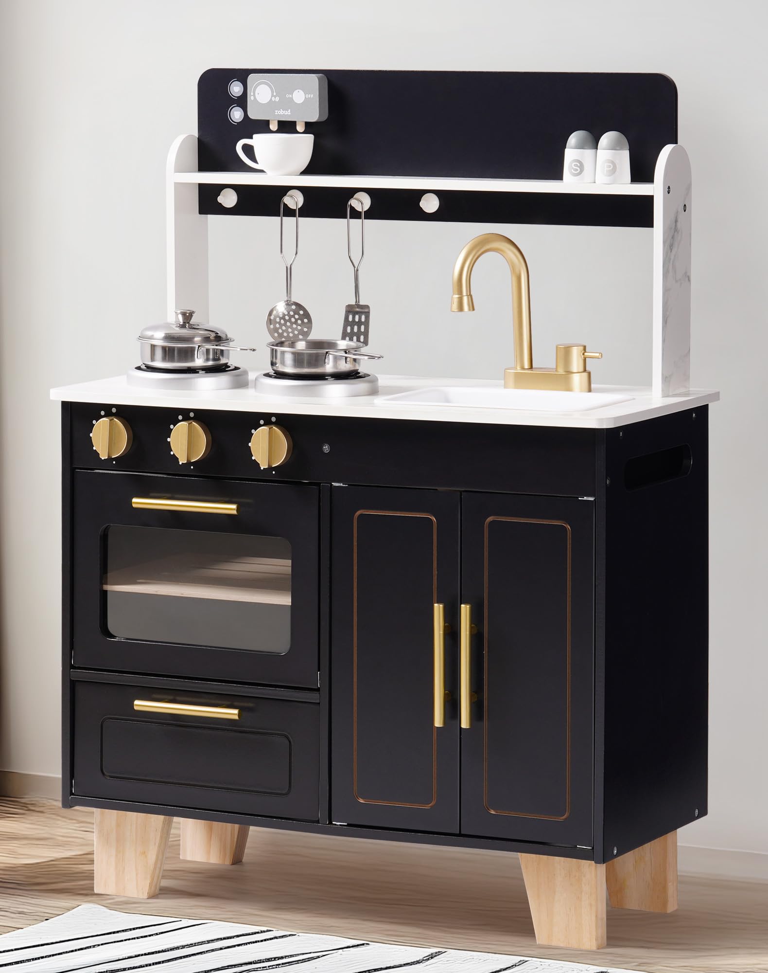 ROBUD Wooden Kitchen Playset - Obsidian