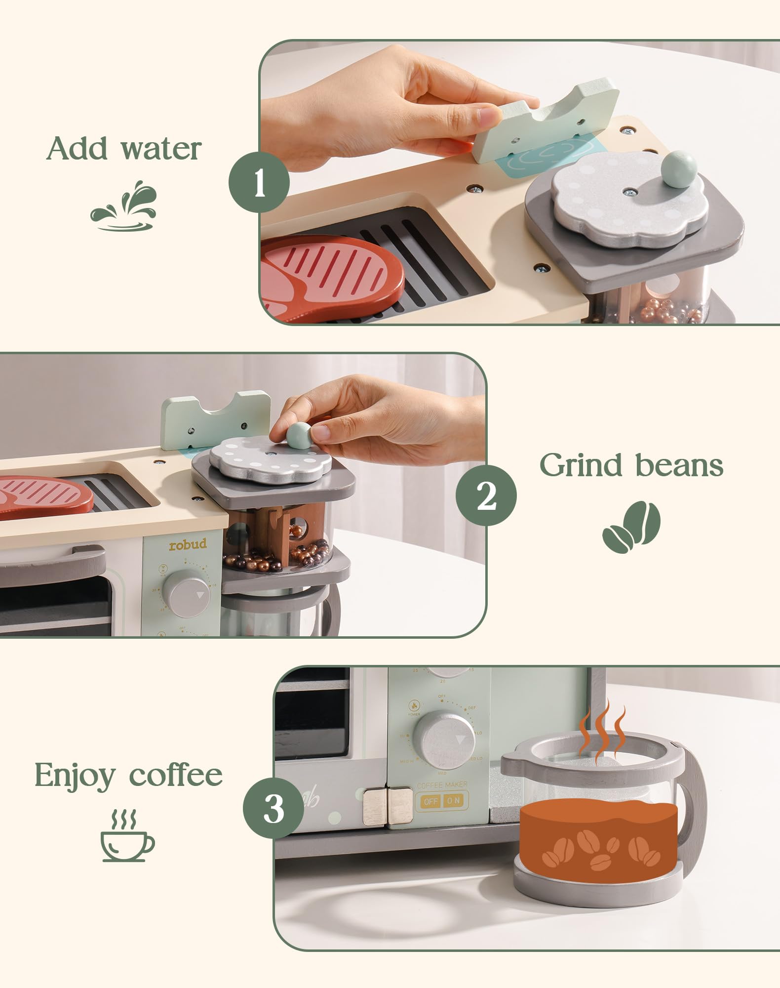 ROBUD Wooden Breakfast Set - Mint Green