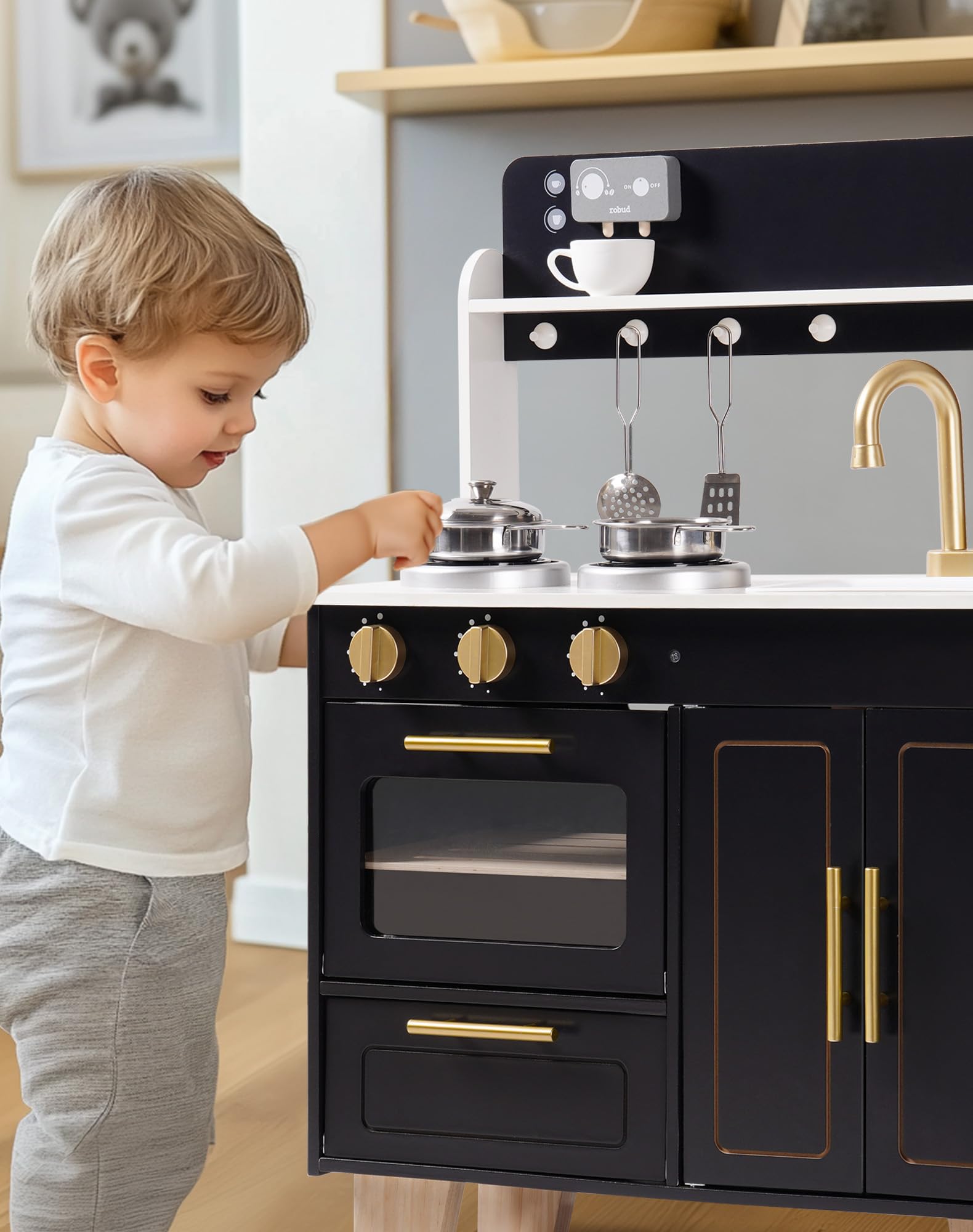 ROBUD Wooden Kitchen Playset - Obsidian