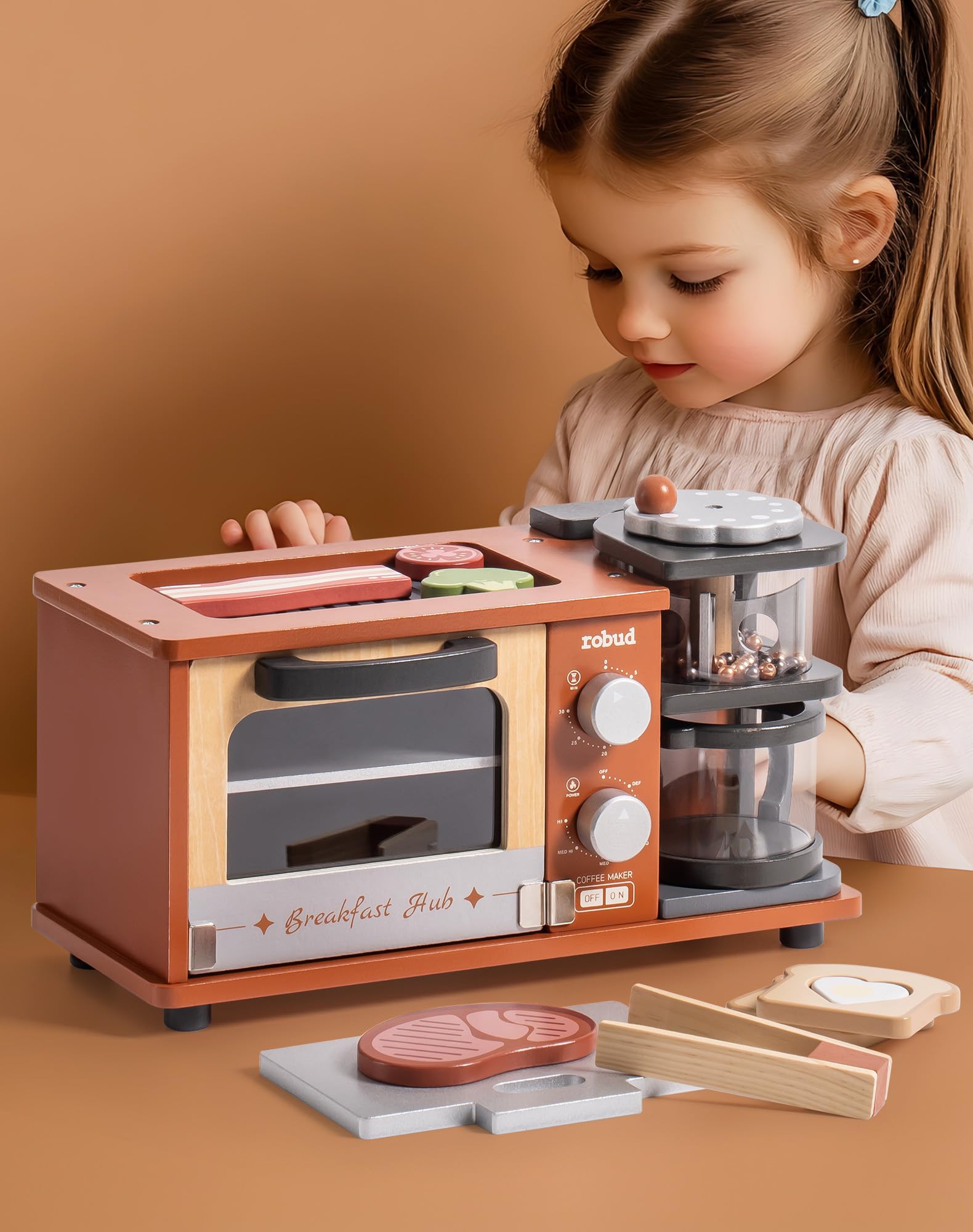 ROBUD Breakfast Machine Kitchen Toy - Caramel