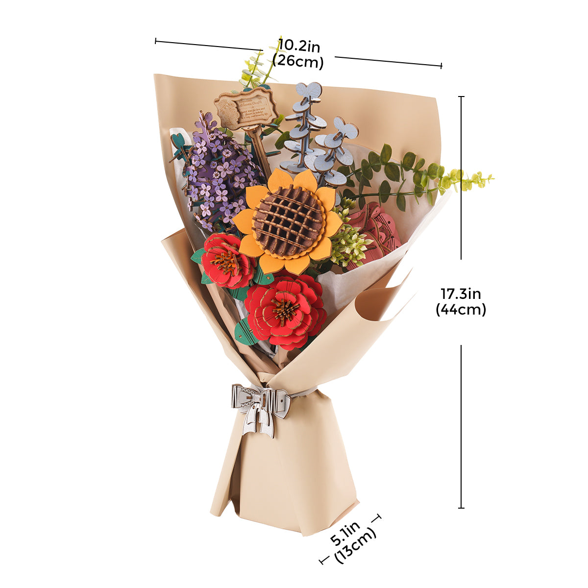 Puzzle 3D en bois avec bouquet de fleurs en bois à faire soi-même de Rowood 