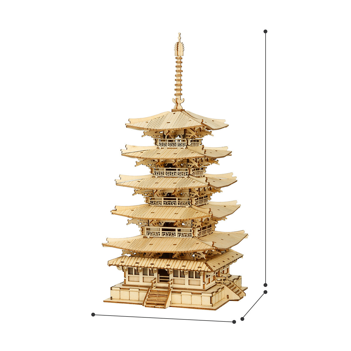 [Only Ship To U.S.] Rolife DIY Pagode met vijf verdiepingen, 3D houten puzzel TGN02