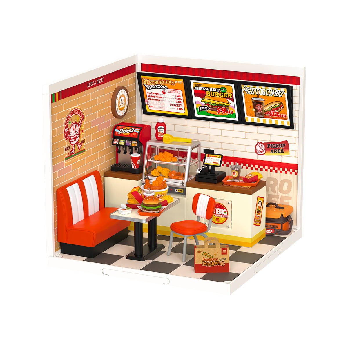 Rolife Yum Yum Burgers Maison miniature en plastique à faire soi-même DW010 