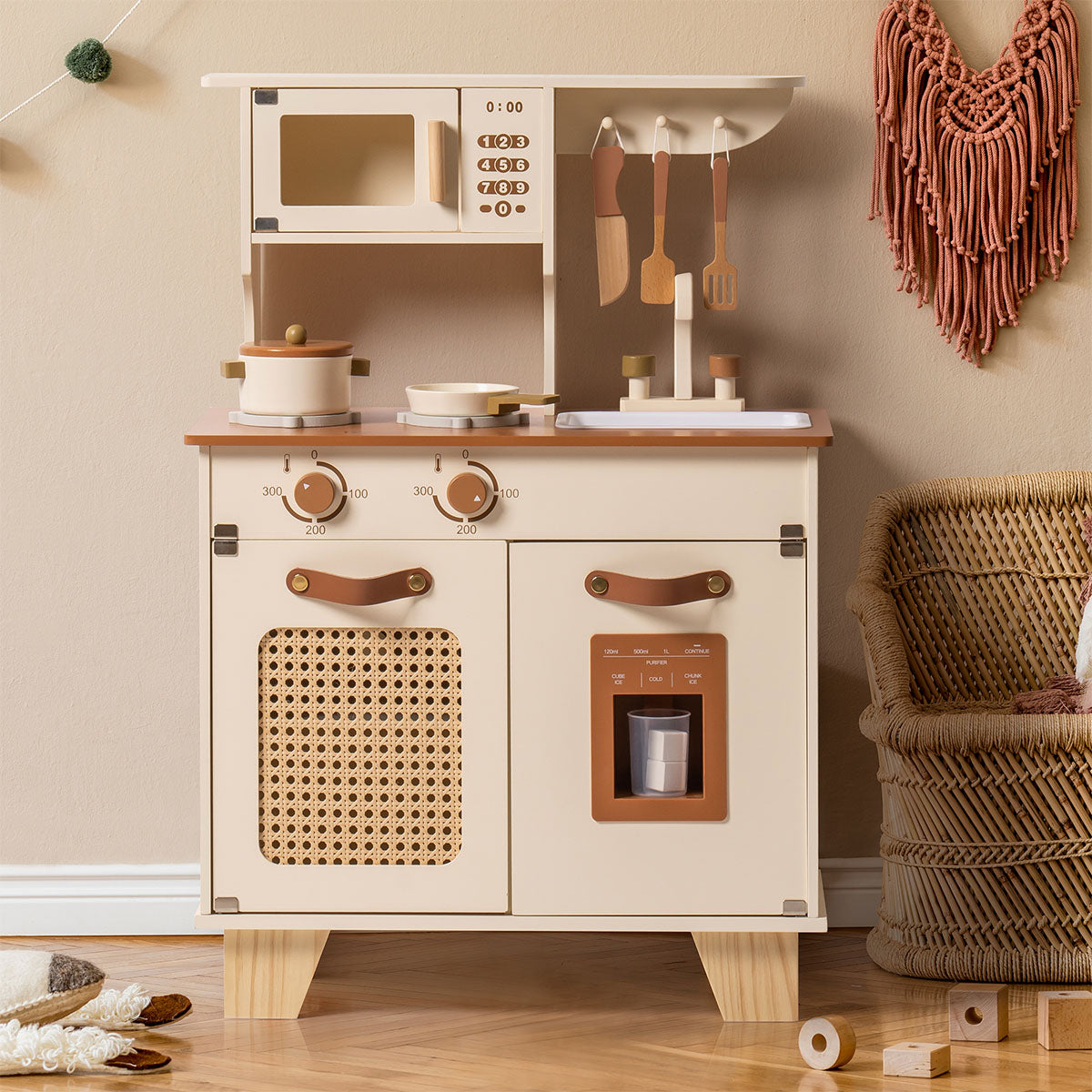 ROBUD Mokka Montessori Spielküche aus Holz mit Eisspender