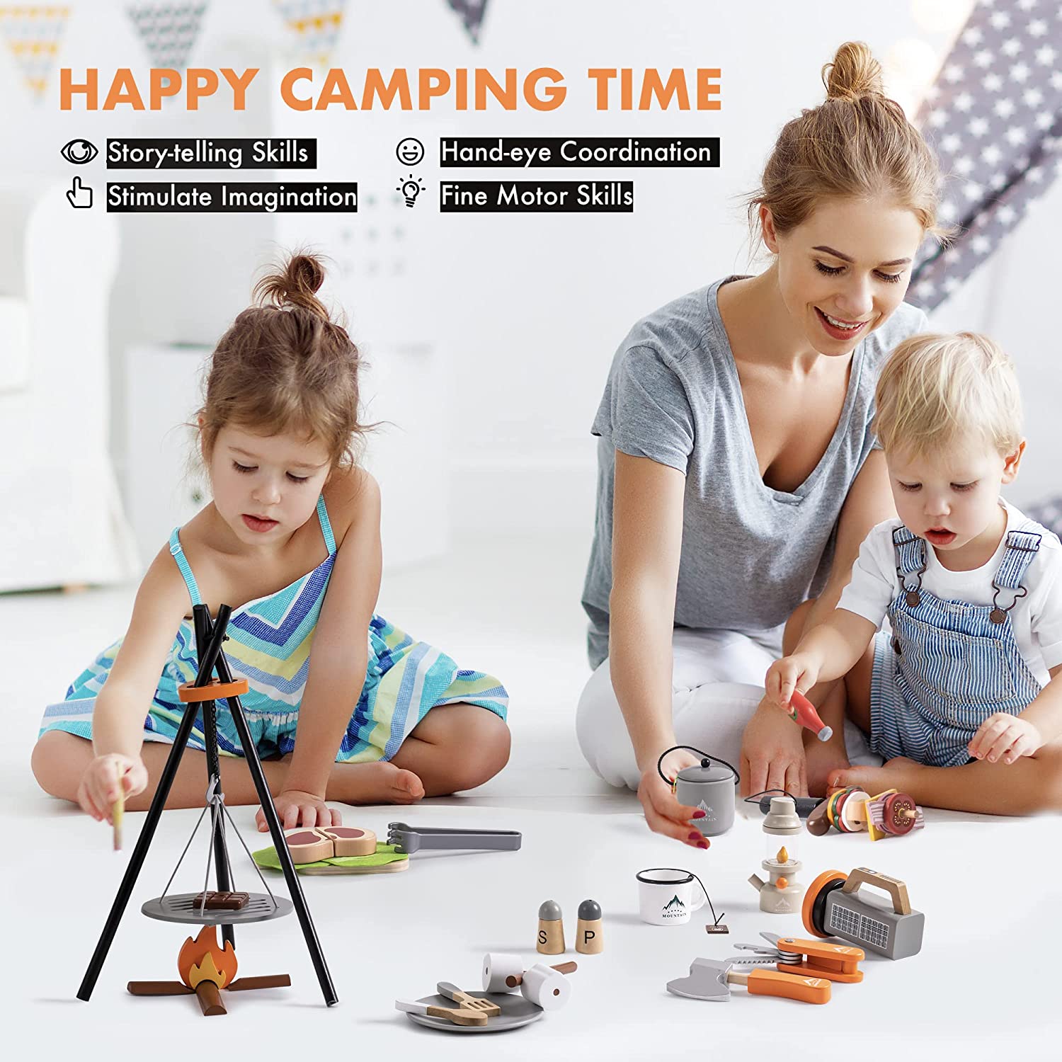 ROBUD Kids Camping Toys Set-45PCS Camping Gear WG351