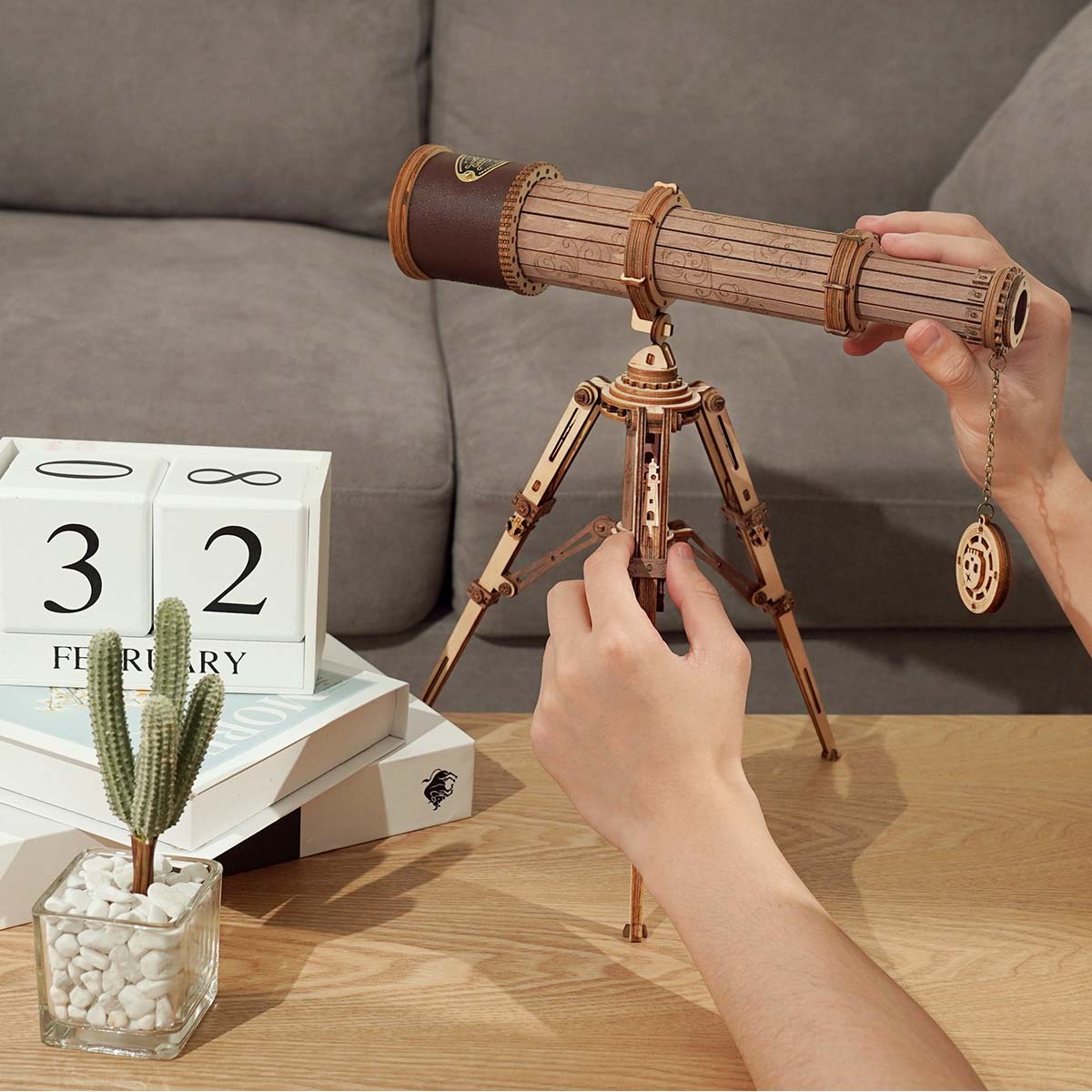 3D Wooden Puzzle Monocular Telescope outlet Model Building DIY Birthday Gift