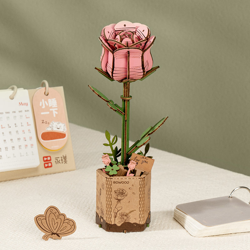 Puzzle 3D en bois avec bouquet de fleurs en bois à faire soi-même de Rowood 