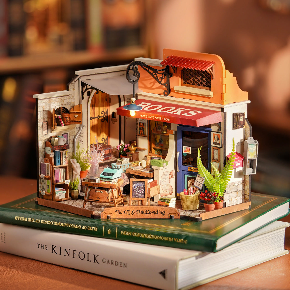 Rolife Corner Bookstore DIY Miniature House Kit DG164