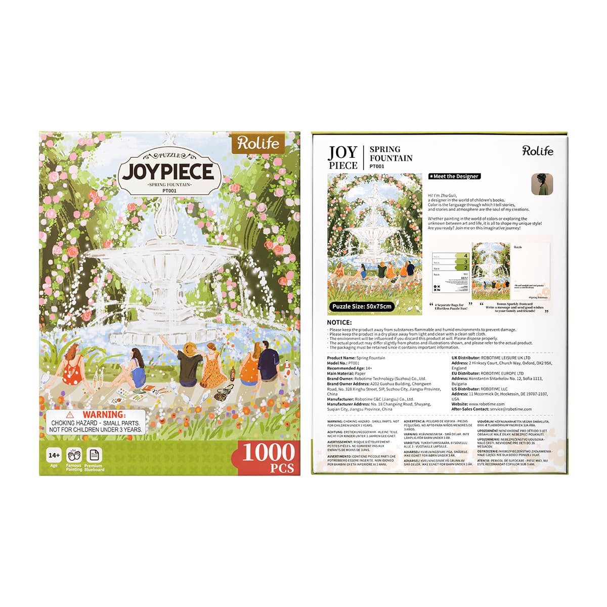 Rolife Afternoon Fountain 1000 Piece Jigsaw Puzzle PT001