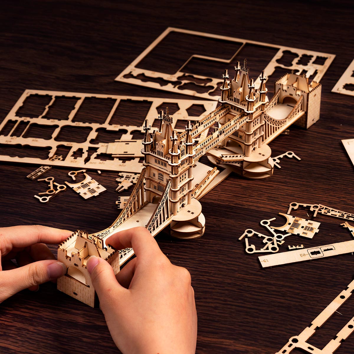 Puzzle 3D en bois Rolife Tower Bridge avec lumières TG412