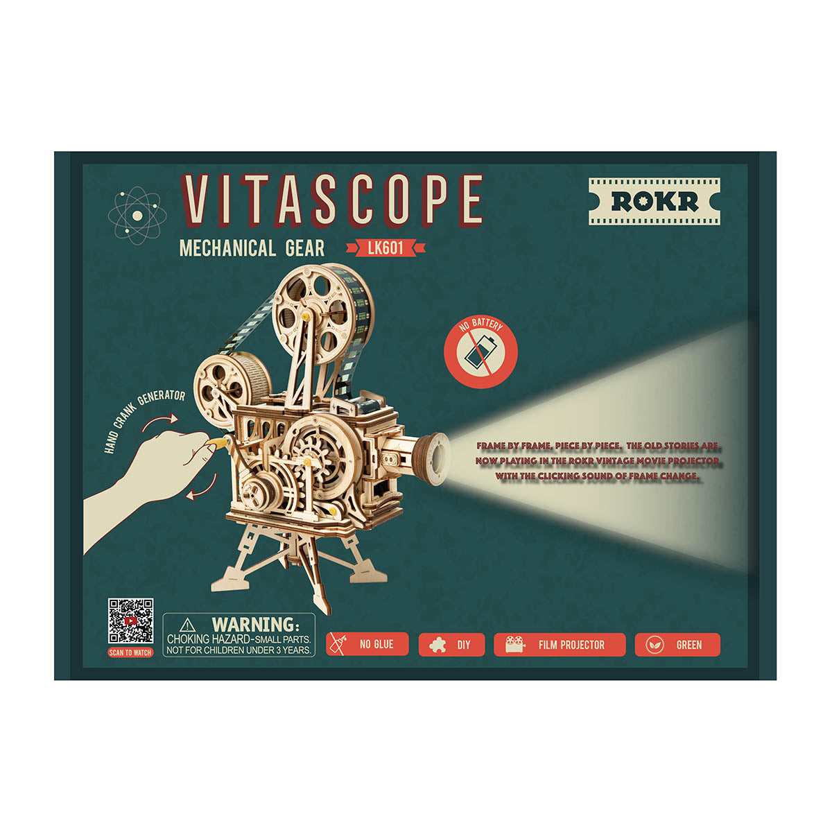 3D puzzle assembly wooden puzzle Vitascope movie projector model popular kit,-kzn