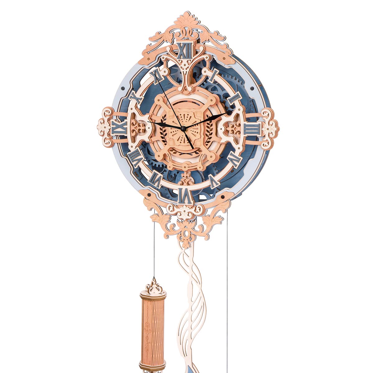 Horloge murale à notes romantiques ROKR Puzzle en bois 3D à engrenages mécaniques LC701 