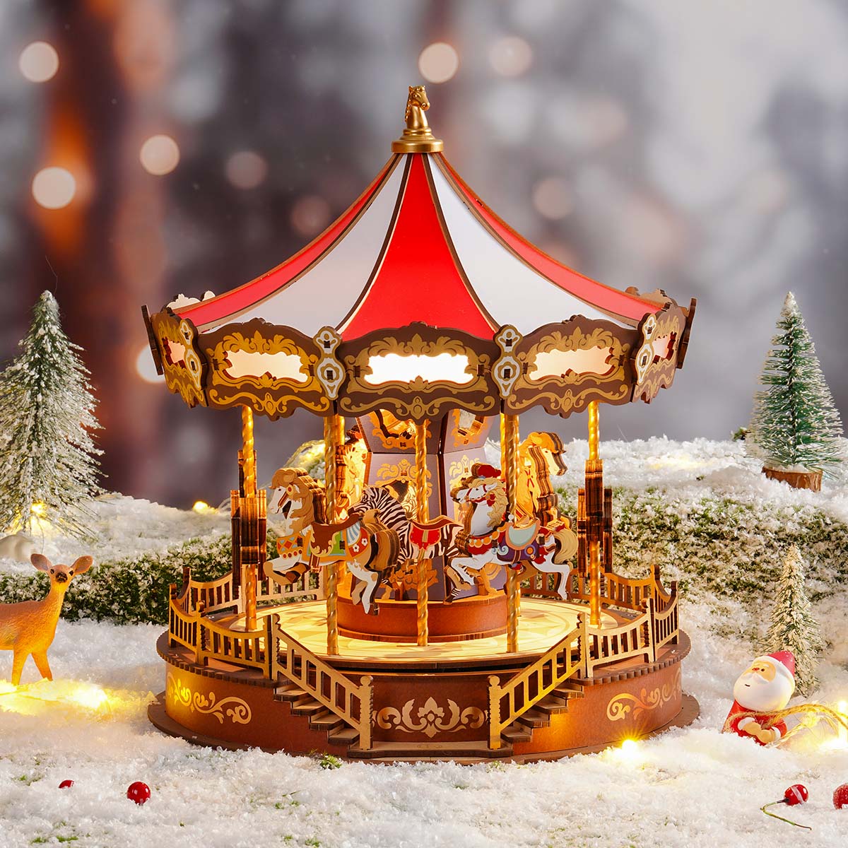 Rolife Classic Carousel 3D Wooden Puzzle AMC01