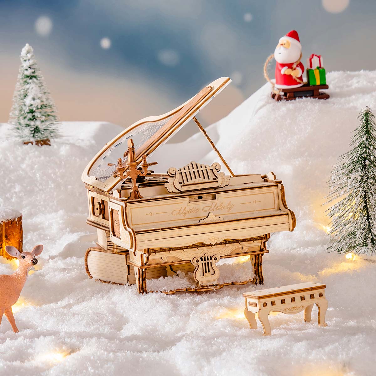 ROKR Magic Piano Mechanical Music Box 3D Wooden Puzzle AMK81