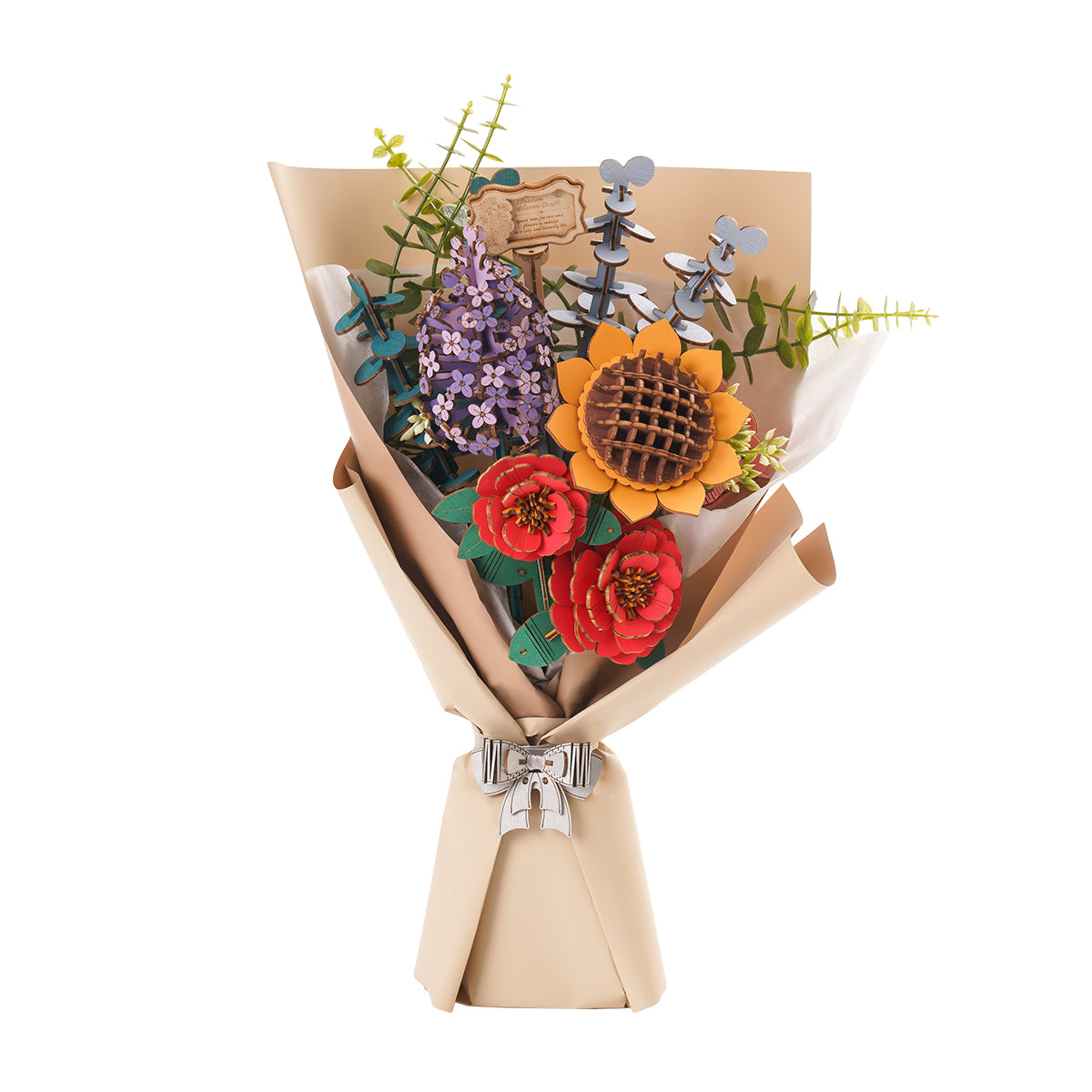 Puzzle 3D en bois avec bouquet de fleurs en bois à faire soi-même de Rowood 