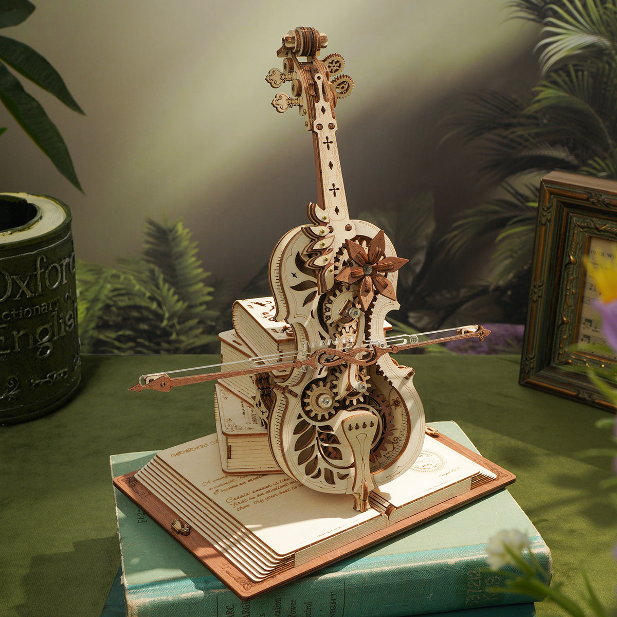 Boîte à musique mécanique ROKR Magic Cello Puzzle en bois 3D AMK63 