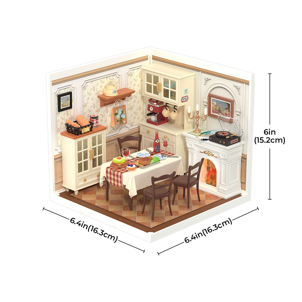 Rolife Warm Dining Room Plastic DIY Miniature House DW015B