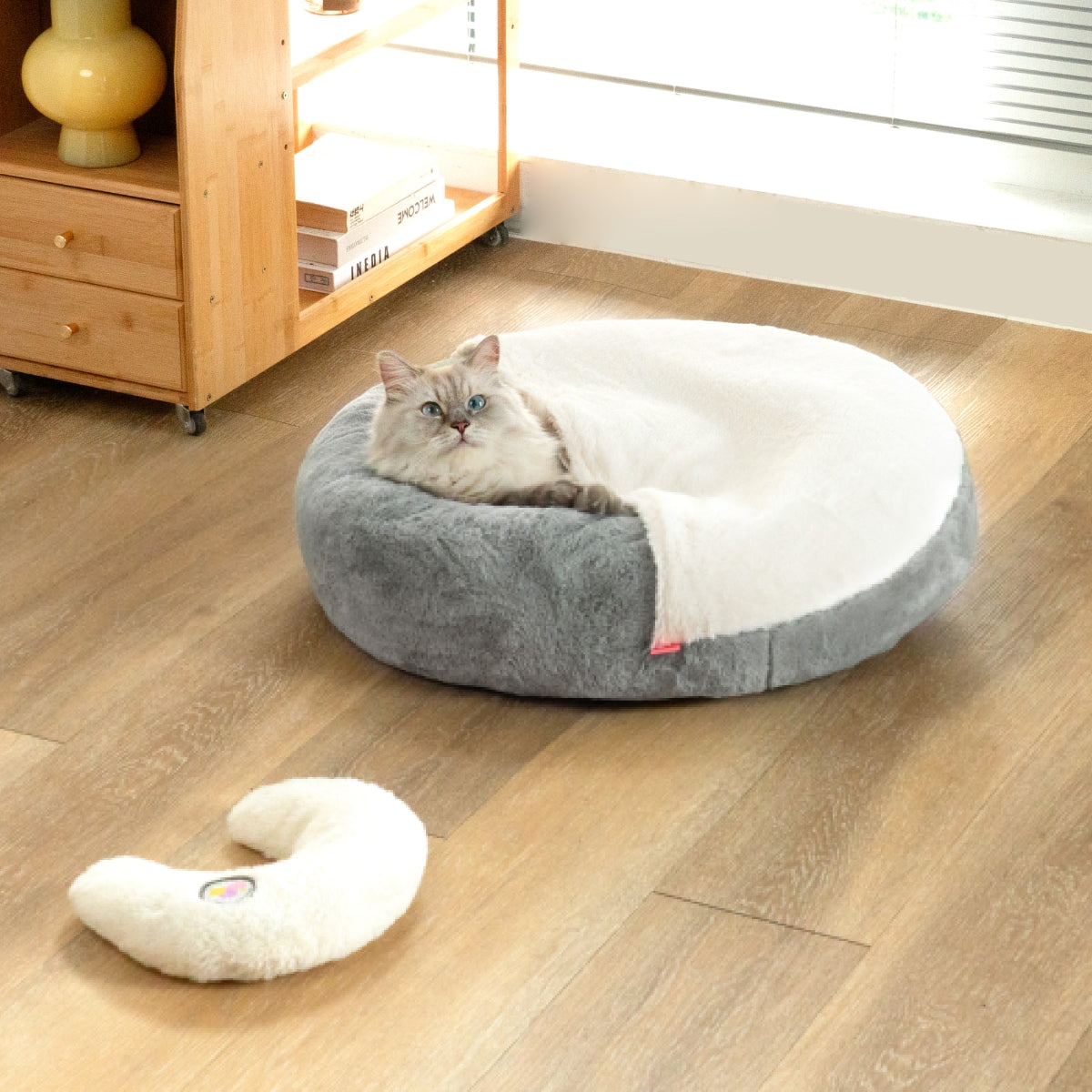 Donut Pet Bed with Hooded Blanket