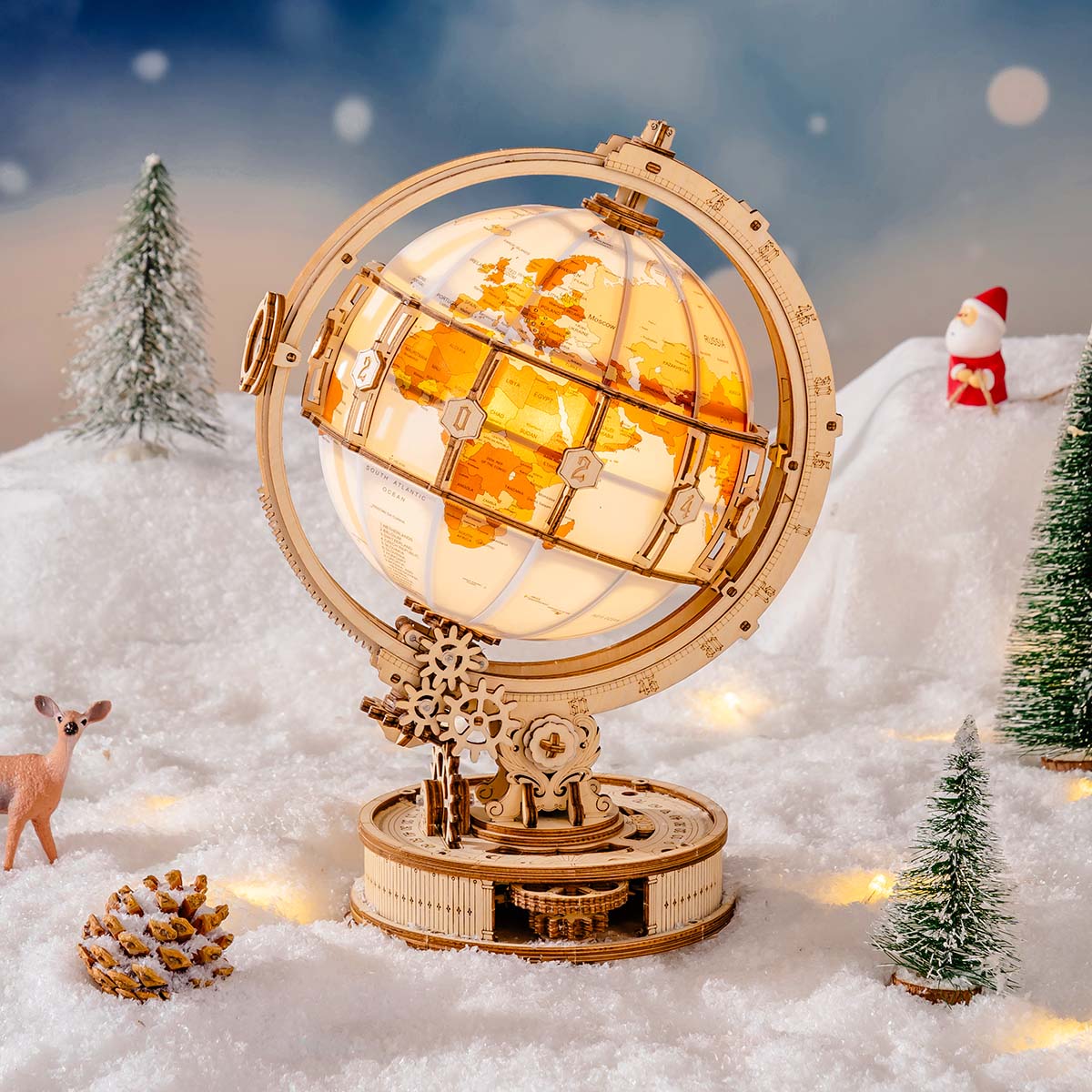 ROKR Luminous Globe 3D Wooden Puzzle ST003