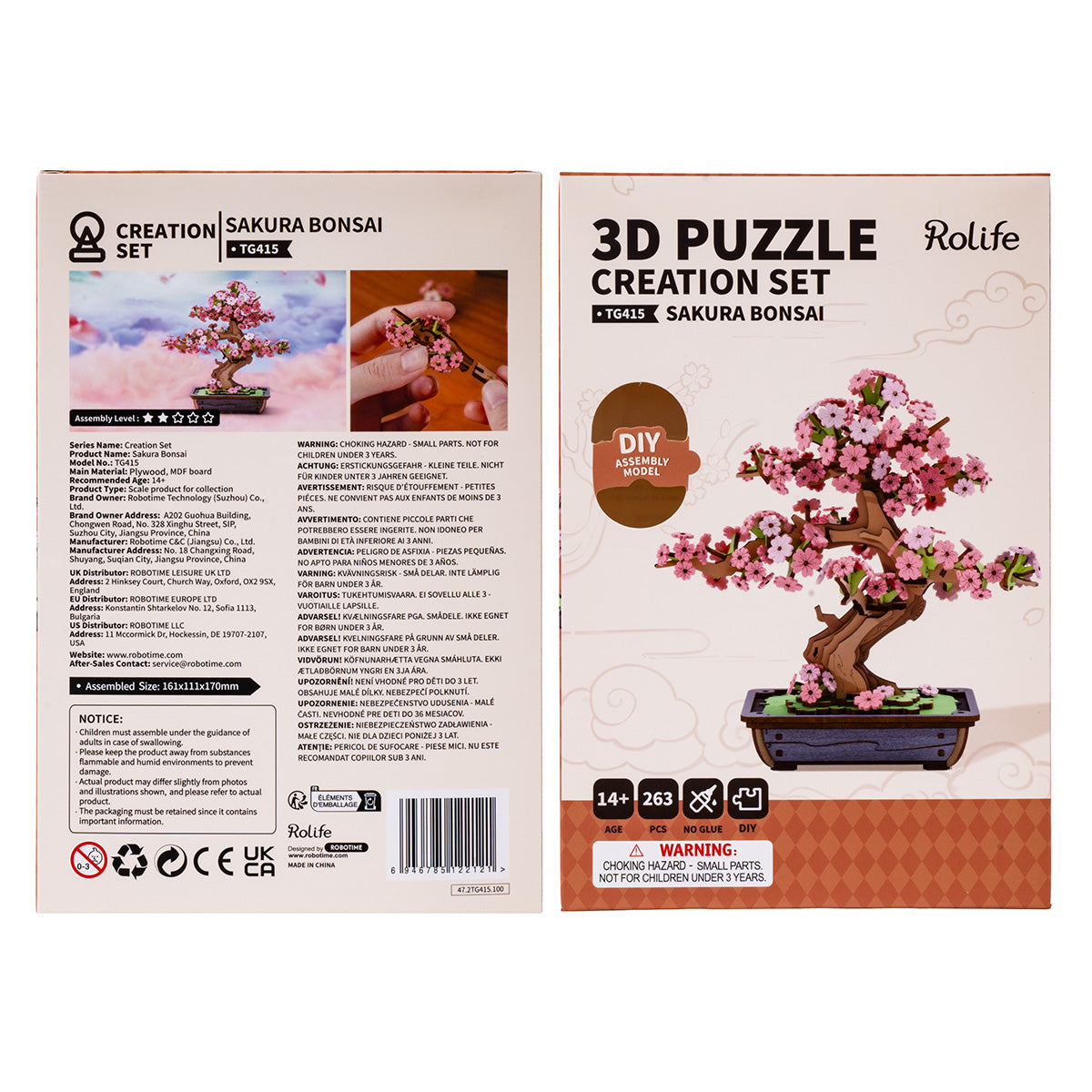 Rolife Sakura Bonsai DIY Wooden 3D Puzzle TG415