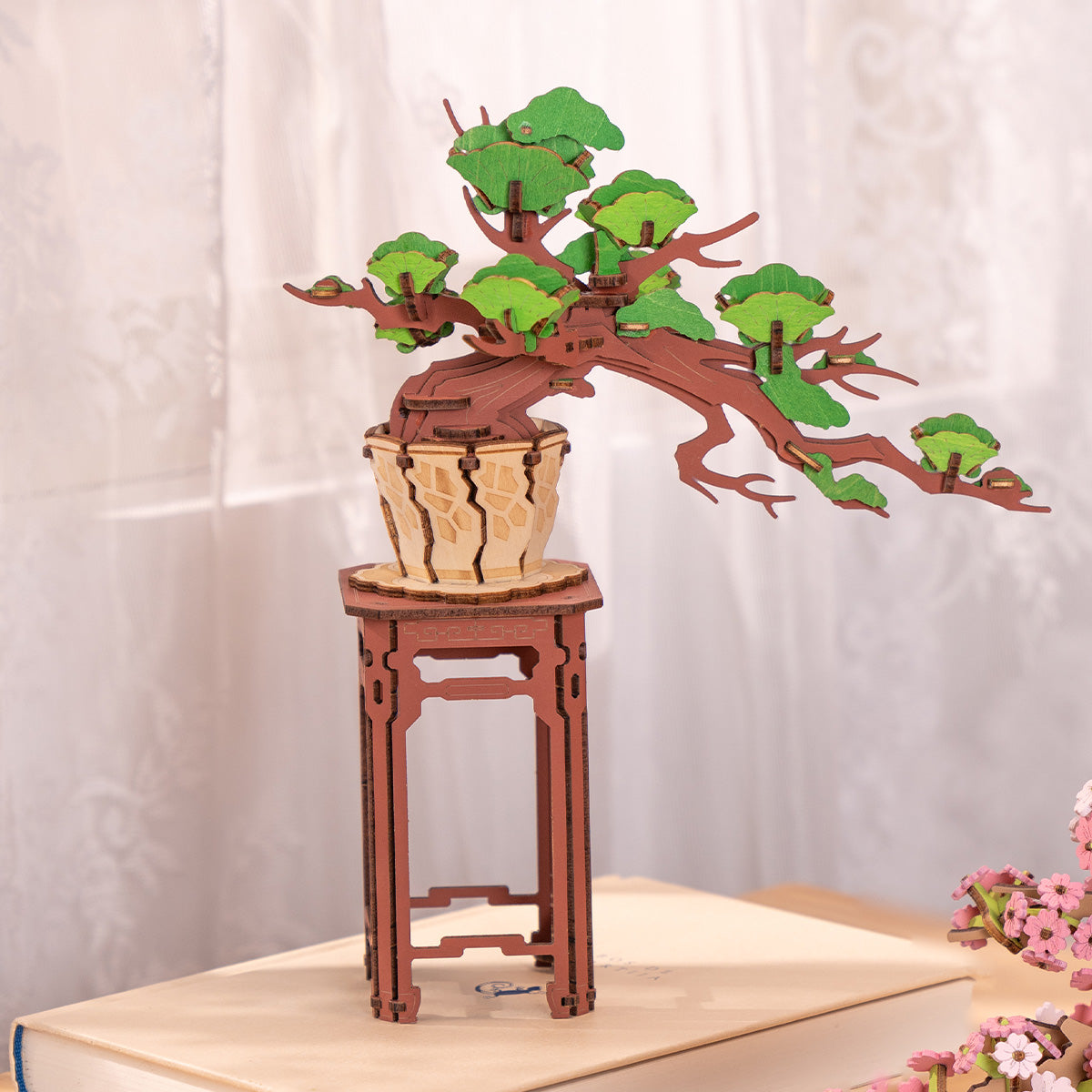 Rolife Immergrüner Kiefern-Bonsai, DIY 3D-Holzpuzzle TG510 