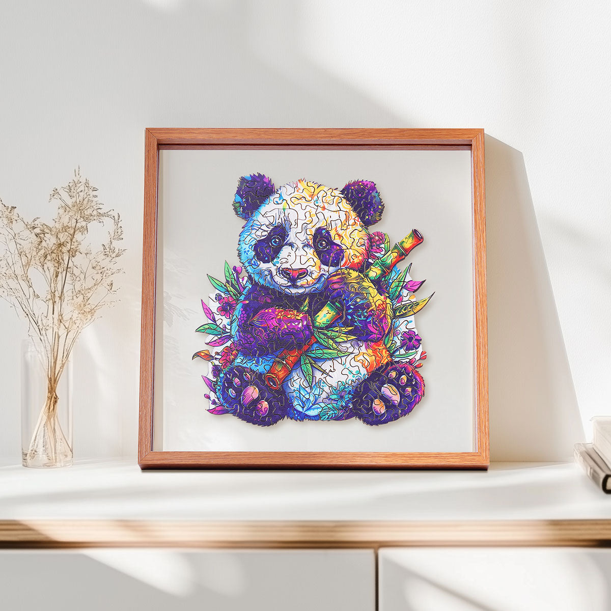 ROBOTIME Houten puzzel met bloemenpanda