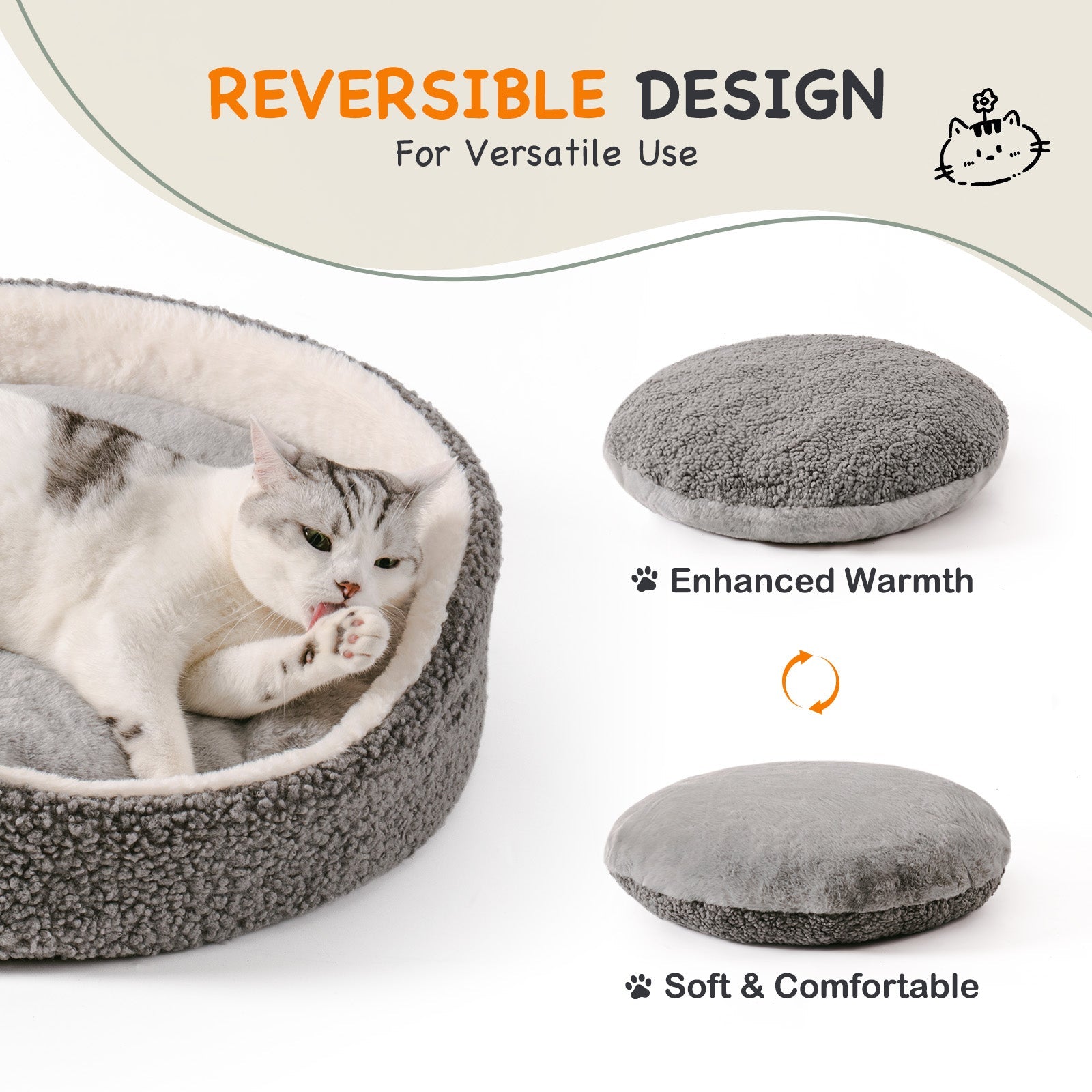 Round Cat & Dog Bed