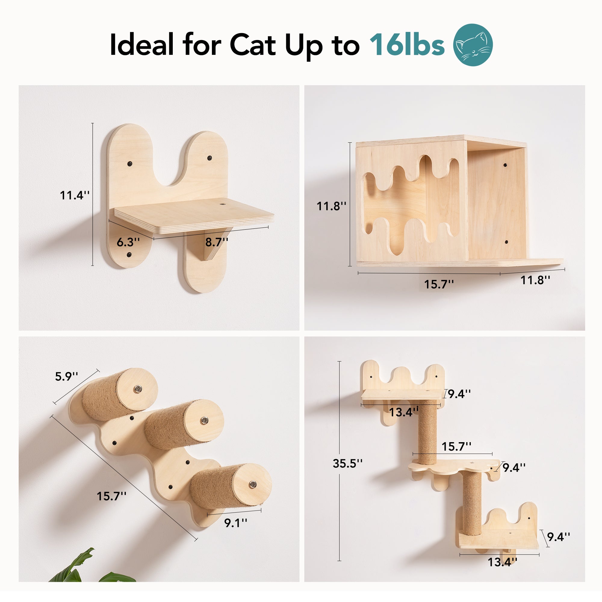 Ice Cream Wall-Mounted Cat Shelves