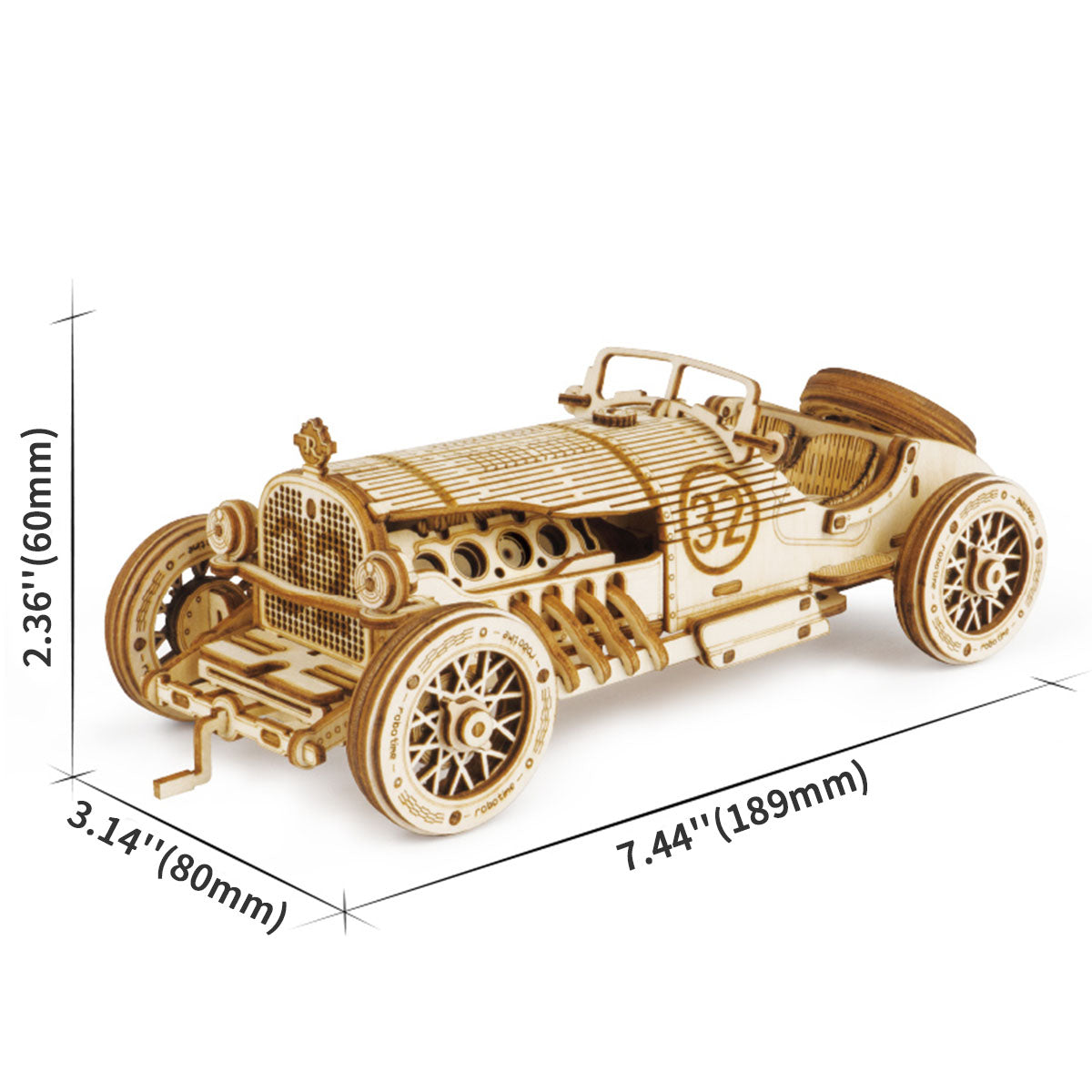 Puzzle 3D en bois modèle réduit de voiture ROKR Grand Prix MC401 