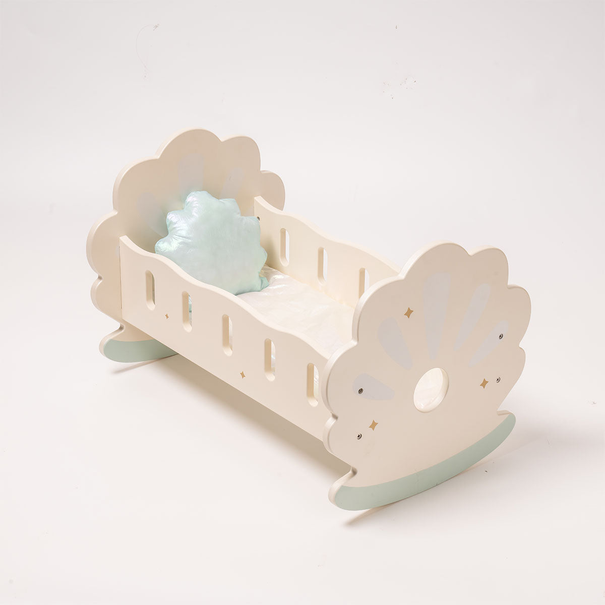 ROBUD Wooden Baby Doll Crib