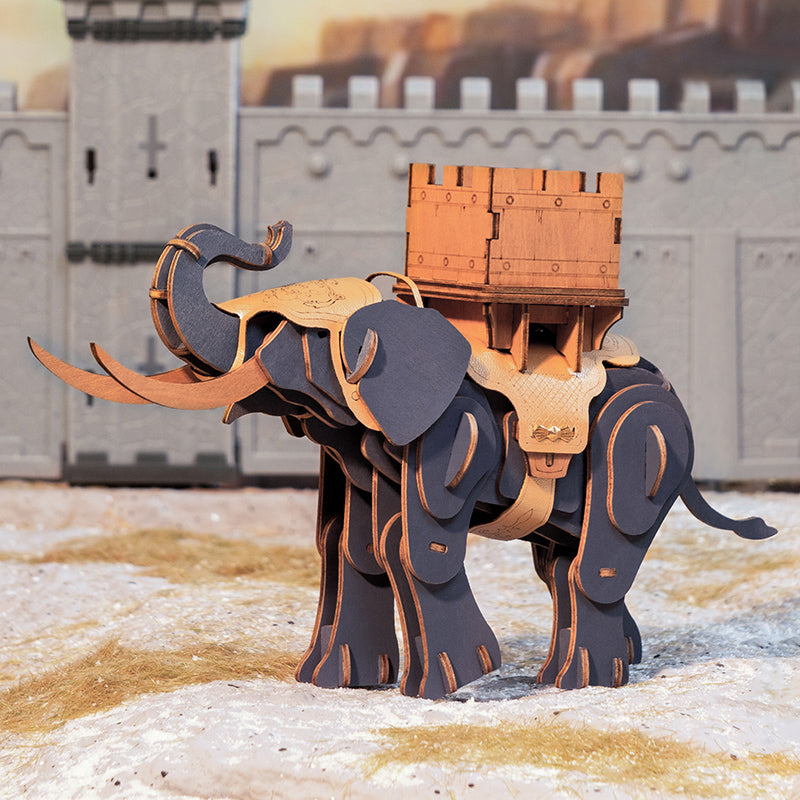 Rowood Warrior-Paard & Warrior-Olifant 3D Houten Puzzel TWA01 & TWA02