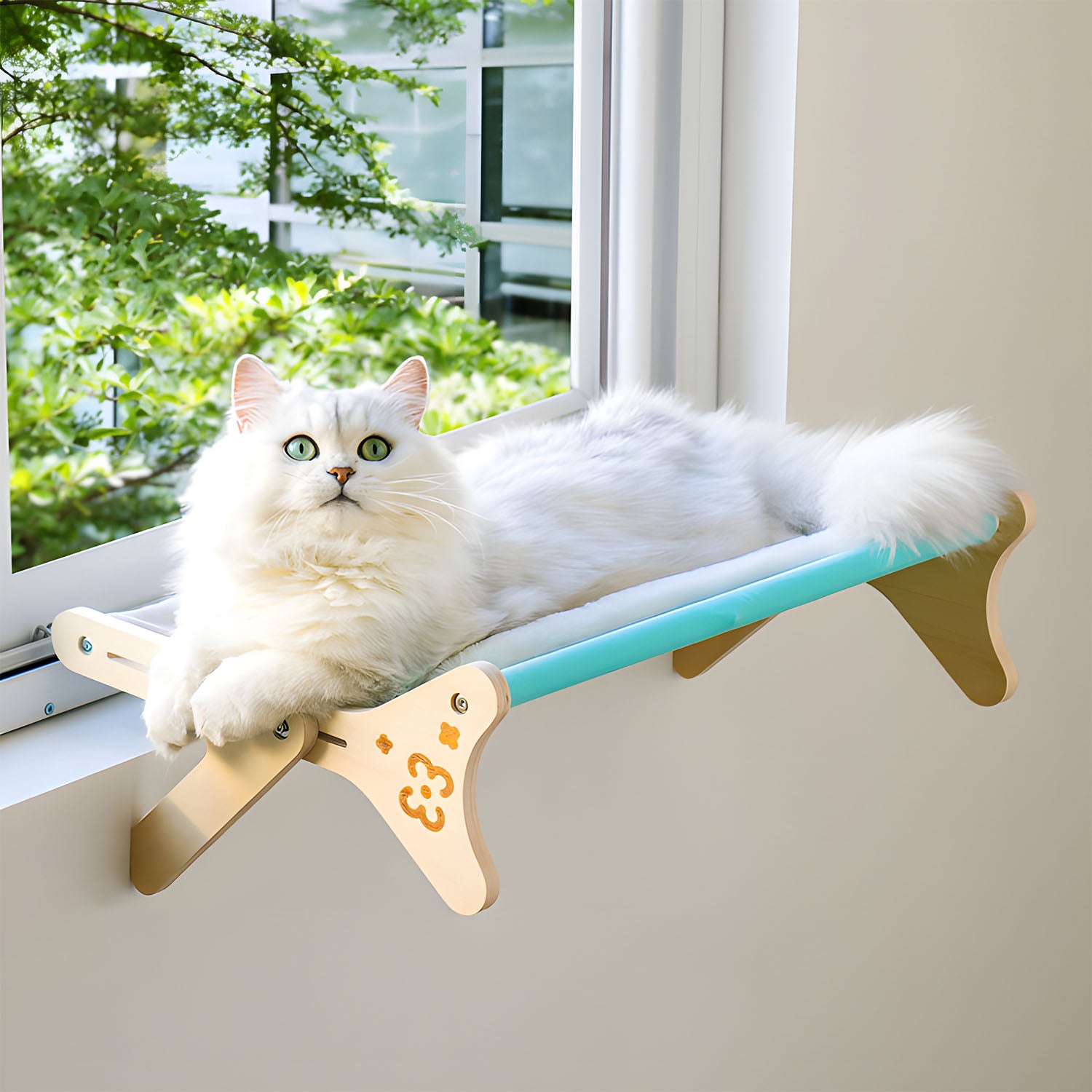 Universeller multifunktionaler Fenstersitz für Katzen für alle vier Jahreszeiten 