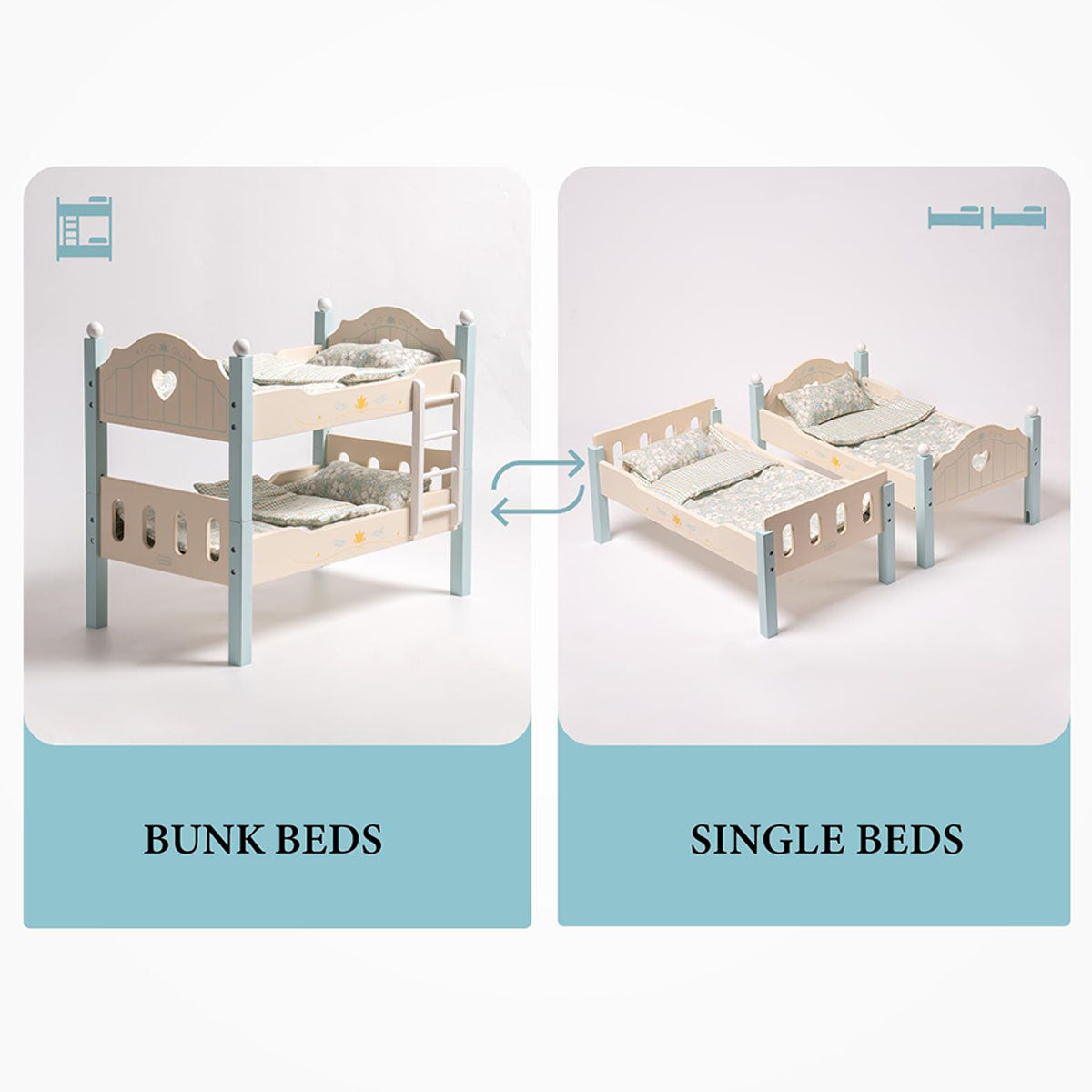 ROBUD Toys Doll Bunk Bed Set